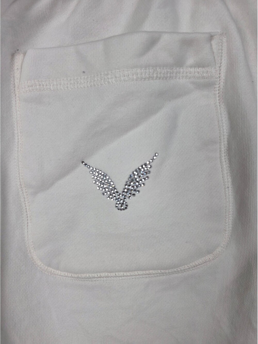 Victoria's Secret Supermodel Essentials White Fleece Joggers Wings XL